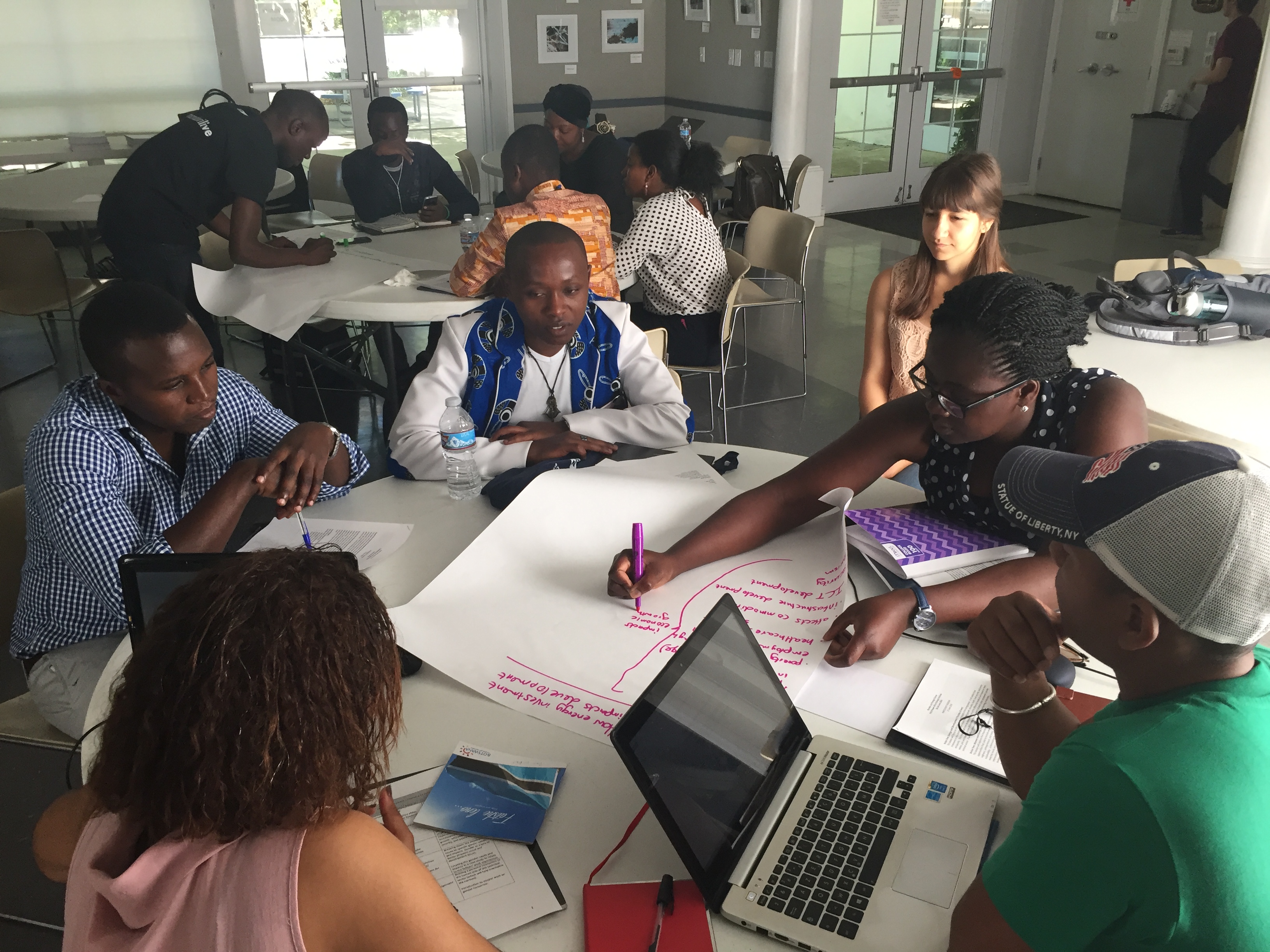 Young African Leaders Initiative (YALI) fellows discuss the impact of energy on development as part of the new Energy Institute