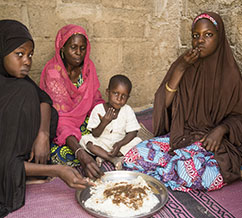 The Catholic Church in northeast Nigeria is supporting almost 100 families living on church grounds. / Michael Stulman, Catholic Relief Services