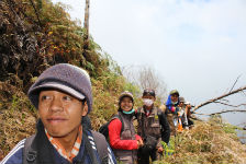 Workers for the the Indonesian Center for Volcanology and Geo-hazard Mitigation (CVGHM) at a monitoring post at the foot of Mount Ijen